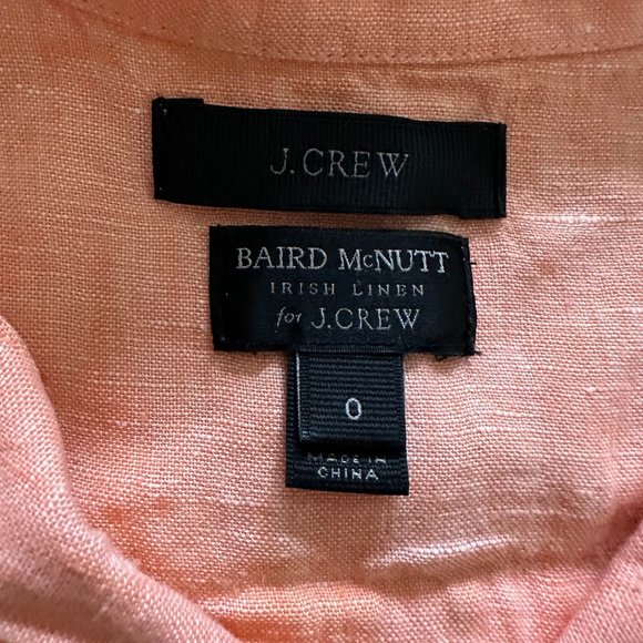 J. Crew Baird McNutt Irish Linen Pink Half Button Down 0 - Picture 2 of 3